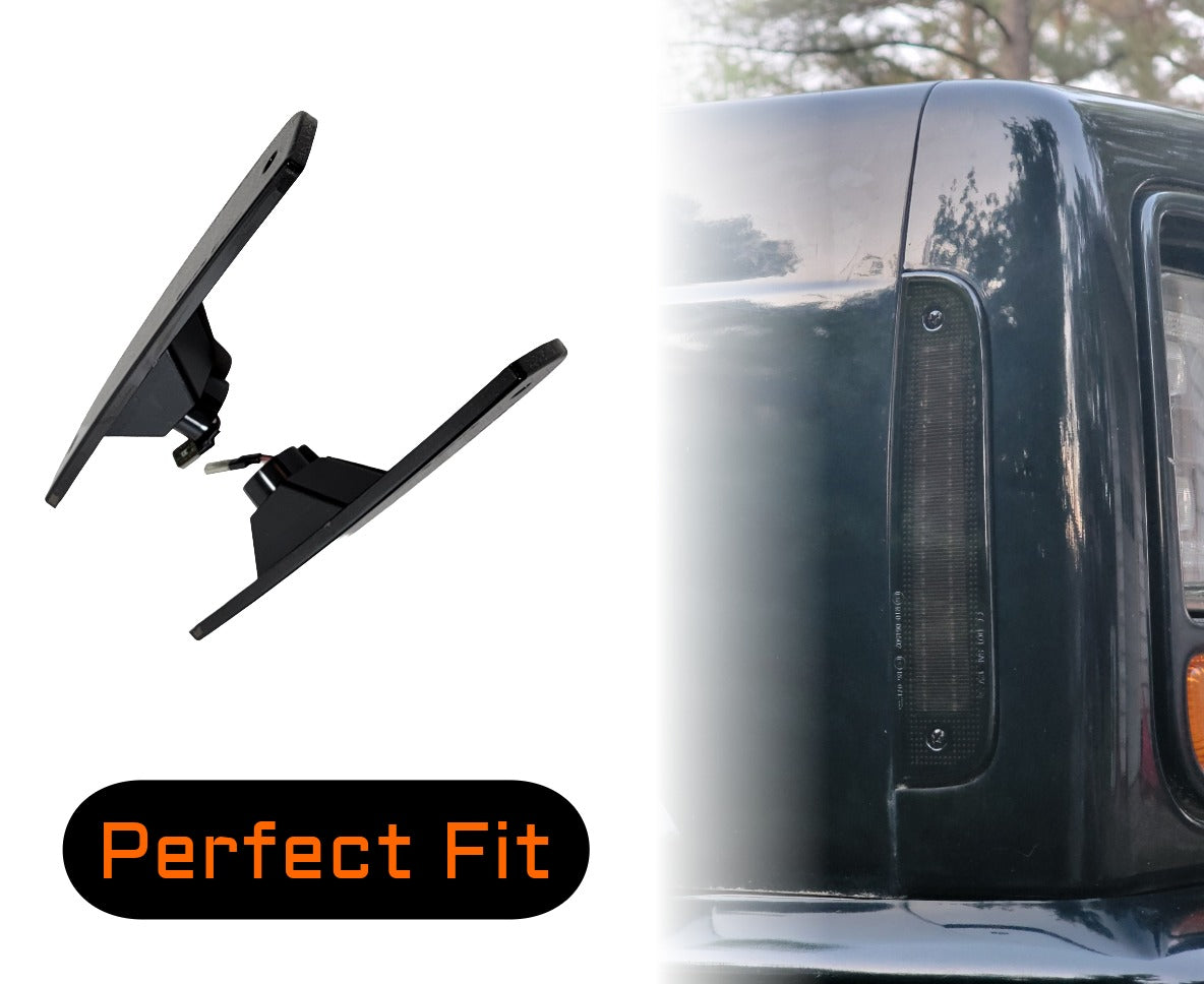 Double Row Amber LED Side Marker Lights; Smoked