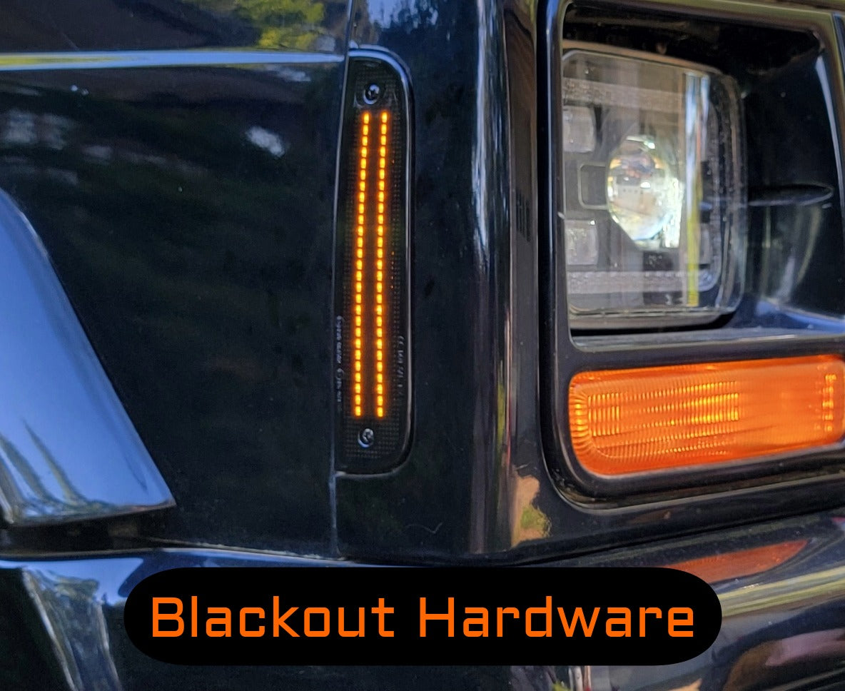 Double Row Amber LED Side Marker Lights; Smoked