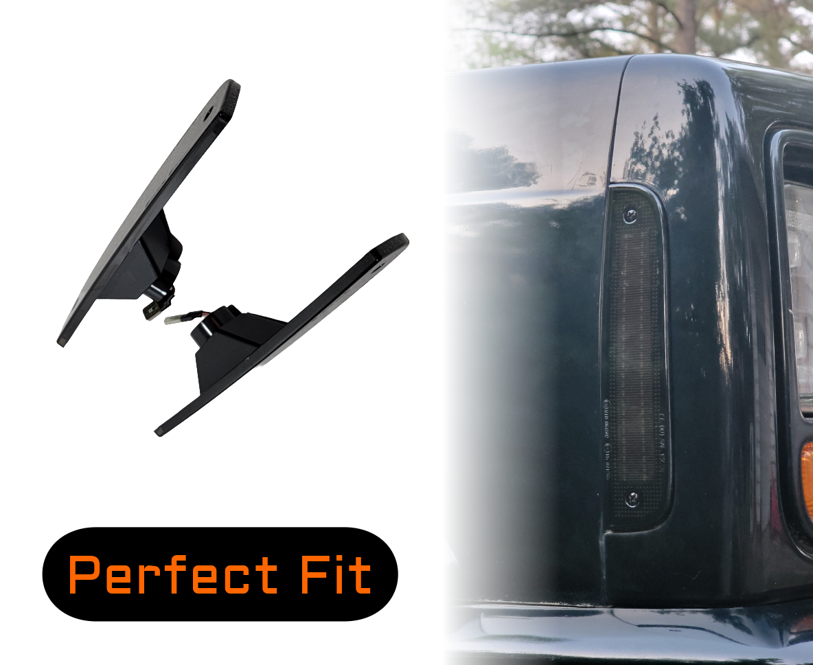 Double Row White LED Side Marker Lights; Smoked