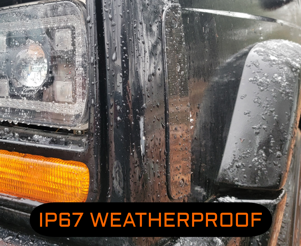 Double Row White LED Side Marker Lights; Smoked