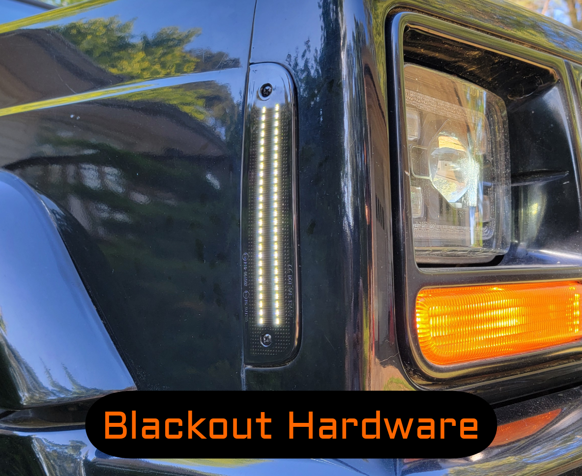 Double Row White LED Side Marker Lights; Smoked