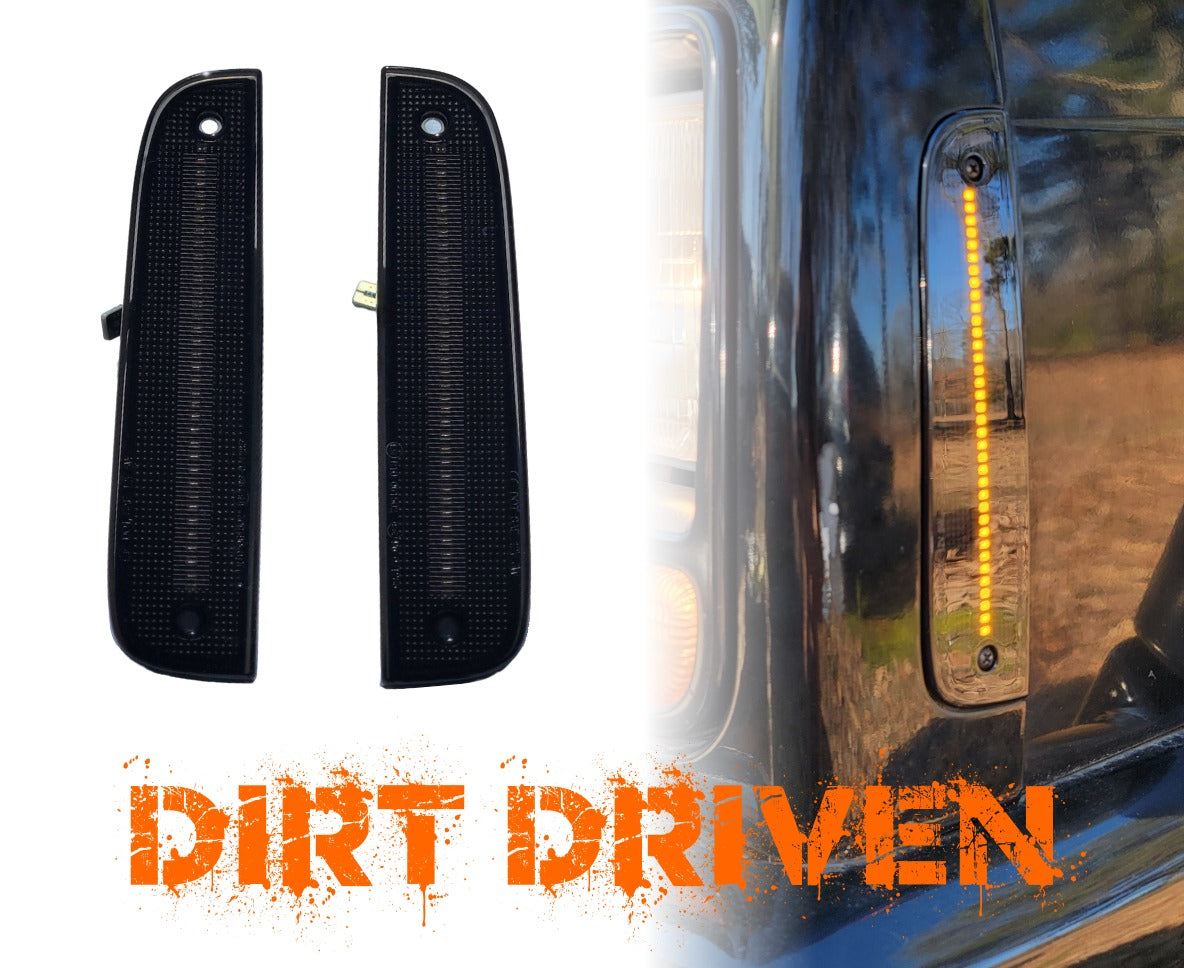 Single Row Amber LED Side Marker Lights; Smoked