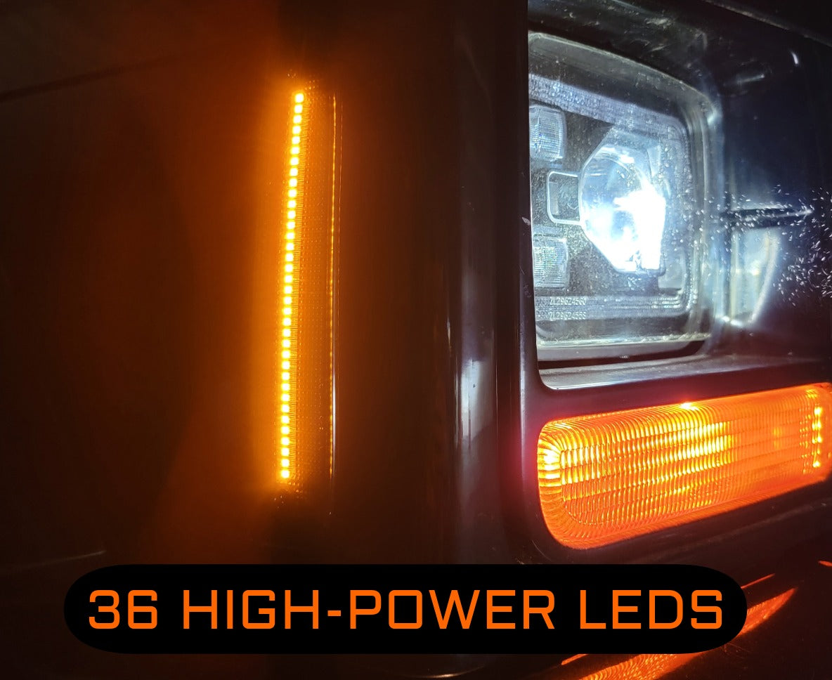 Single Row Amber LED Side Marker Lights; Smoked
